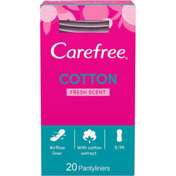 Carefree with Cotton Extract Breathable Pantyliners - Pack of 20