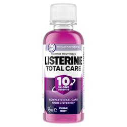Listerine Total Care 10 in 1 Fluoride Mouthwash, Clean Mint, 95ml