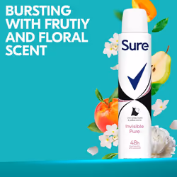 Sure Invisible Pure Anti-Perspirant Aerosol deodorant for women 200ml