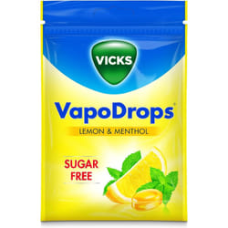 Vicks VapoDrops Sugar Free Lemon & Menthol For Cold And Flu 72g