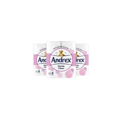 Andrex Gentle Clean Toilet Tissue Roll , 4 Roll In Pack (Pack of 3)