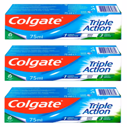 Colgate Triple Action Anticavity Toothpaste, Mint Freshness 75ml (Pack of 3)