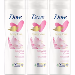 Dove glowing lotus Flower & Rice Milk body lotion 250ml (Pack of 3)
