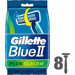 Gillette Blue II Plus Slalom Men's Disposable Razors, 8 razors (Pack of 3)