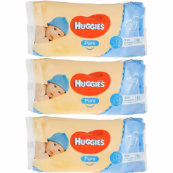 Huggies Pure Baby Wipes, Pack of 56 (Pack of 3)
