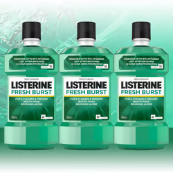 Listerine Antiseptic Fresh Burst Mouthwash, 500ml (Pack of 3)