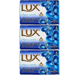 Lux Aqua Sparkle Fragrant Soap Bars With Floral Musk & Mint Oil 80g (Pack of 3)