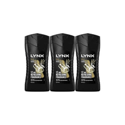 Lynx Gold 12-H Refreshing Fragrance Shower Gel Body Wash for Men, 225ml (Pack of 3)