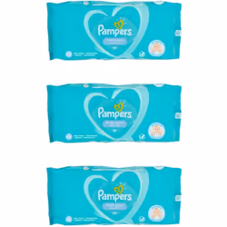 3 x Pampers Fresh Clean Baby Wipes White