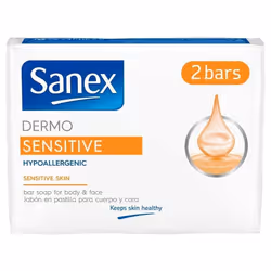 Sanex Dermo Sensitive Bar Soap, (2bars in 1 pack) (Pack of 3)