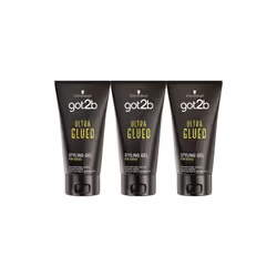 Schwarzkopf Got2b Ultra Glued Black 150ml (Pack of 3)