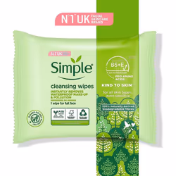 Simple Biodegradable Cleansing Face Wipes 25 Wipes (Pack of 3)