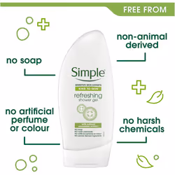 Simple Kind to Skin Refreshing Shower Gel 225ml (Pack of 3)