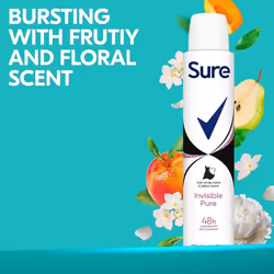 Sure Invisible Pure Anti-Perspirant Aerosol deodorant for women 200ml (Pack of 3)