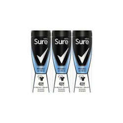 Sure Men Anti-Perspirant Deodorant Spray Invisible Ice 150ml (Pack of 3)
