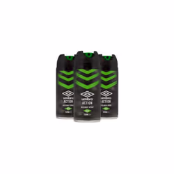UMBRO BODY SPRAY ACTION GREEN (Pack of 3)