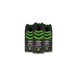 UMBRO BODY SPRAY ACTION GREEN (Pack of 3)