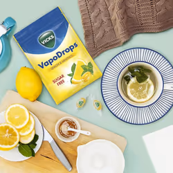 Vicks VapoDrops Sugar Free Lemon & Menthol For Cold And Flu 72g (Pack of 3)