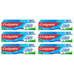 Colgate Triple Action Anticavity Toothpaste, Mint Freshness 75ml (Pack of 6)