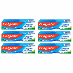 Colgate Triple Action Anticavity Toothpaste, Mint Freshness 75ml (Pack of 6)