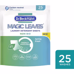 Dr. Beckmann Magic Leaves Laundry Detergent Sheets Non-Bio 25 Sheets (Pack of 6)