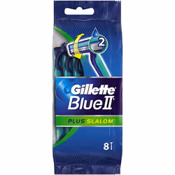 Gillette Blue II Plus Slalom Men's Disposable Razors, 8 razors (Pack of 6)