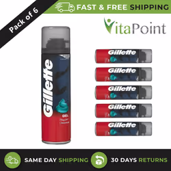Gillette Classic Shaving Gel Regular 200ml (Pack of 6)