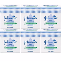 JOHNSON COTTON BUDS 200 (Pack of 6)