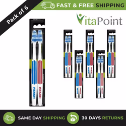 Listerine Duo Reach Interdental Firm Toothbrush - Pack of 2 (Pack of 6)