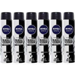NIVEA MEN Invisible for Black & White Original Anti-Perspirant Deodorant Spray (250ml), 0% Alcohol Aerosol Spray, Anti-Mark Men's Anti-Perspirant