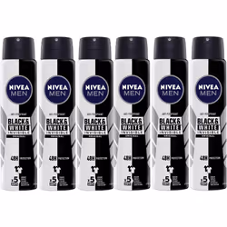 NIVEA MEN Invisible for Black & White Original Anti-Perspirant Deodorant Spray (250ml), 0% Alcohol Aerosol Spray, Anti-Mark Men's Anti-Perspirant