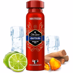 Old Spice Captain Deodorant Body Spray For Men 48H Fresh 150 ml (Pack of 6)