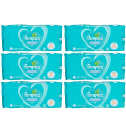 6 x Pampers Fresh Clean Baby Wipes White