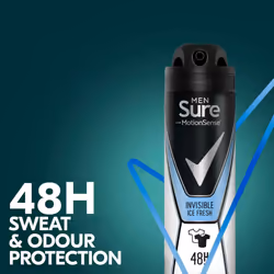 Sure Men Anti-Perspirant Deodorant Spray Invisible Ice 150ml (Pack of 6)