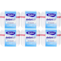 6 x Wisdom Denture Bath With Rinsing Basket