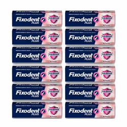 Fixodent Plus Dual Protection Denture Adhesive Cream 40g (Pack of 12)