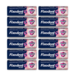 Fixodent Plus Dual Protection Denture Adhesive Cream 40g (Pack of 12)