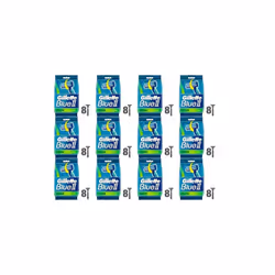 Gillette Blue II Plus Slalom Men's Disposable Razors, 8 razors (Pack of 12)