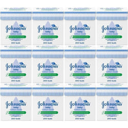 JOHNSON COTTON BUDS 200 (Pack of 12)