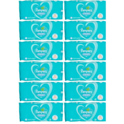 12 x Pampers Fresh Clean Baby Wipes White