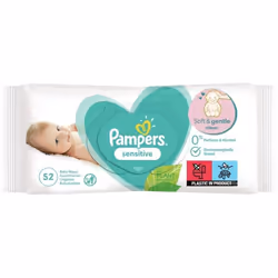Pampers Sensitive Baby Wipes 52 Pieces (Pack of 12)