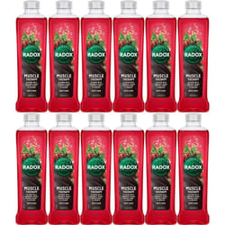 12 x Radox Men Muscle Therapy Bath Soak 500Ml (RED BOTTLE)