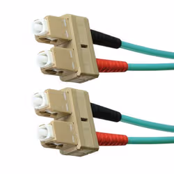 Cablenet 0.5m OM3 50/125 SC-SC Duplex Aqua LSOH Fibre Patch Lead - Additional view 2