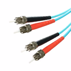 Cablenet 10m OM3 50/125 ST-ST Duplex Aqua LSOH Fibre Patch Lead, 10 m, OM3, ST, ST, Male/Male