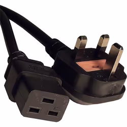 Cablenet 2.5m UK (13 Amp) - IEC C19 Black PVC 1.5mm Power Leads, 2.5 m, Power plug type G, C19 coupler