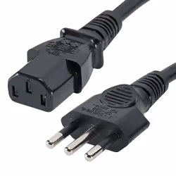 Cablenet 2m Italian Plug - IEC C13 Black PVC 0.75mm Power Leads, 2 m, Power plug type L, C13 coupler