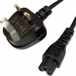 Cablenet 5m UK (5 Amp) - IEC C5 Cloverleaf Black PVC 0.75mm Power Leads, 5 m, Power plug type G, C5 coupler