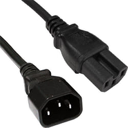 Cablenet 0.75m IEC C14 - IEC C15 Hot Condition Black H05RR-F 0.75mm Po