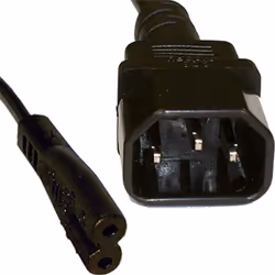Cablenet 2m IEC C14 - IEC C7 Figure of 8 Black PVC 0.75mm Power Leads, 2 m, C14 coupler, C7 coupler