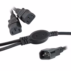 Cablenet 1m IEC C14 - 2 x IEC C13 0.5m Legs Black PVC Power Leads, 1 m, C14 coupler, 2 x C13 coupler